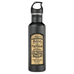 Vintage Vanilla Apothecary Label, Personalised 710 Ml Water Bottle