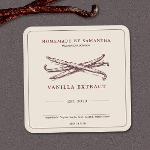Vintage Vanilla Extract Label Sticker