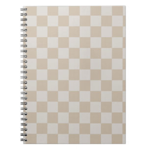 Vintage Vanilla White coffee cream chequered chess Notebook