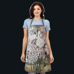 Vintage Variegated Carnation Flowers with Grey Sky Apron<br><div class="desc">Vintage illustration botanical nature design featuring variegated carnations with an antique landscape design with grey storm clouds.</div>