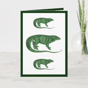 Vintage Variegated Lizard Greeting Card