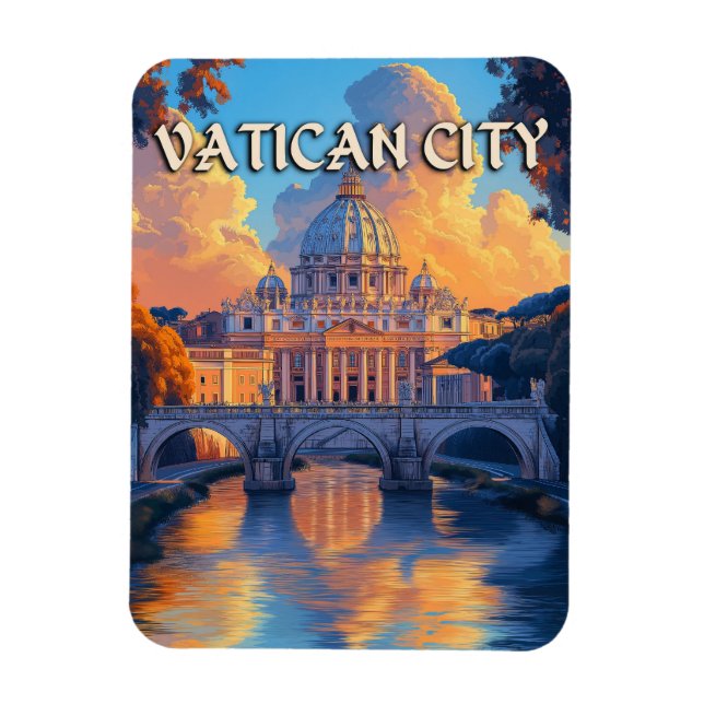 Vintage Vatican City Travel  Magnet (Vertical)