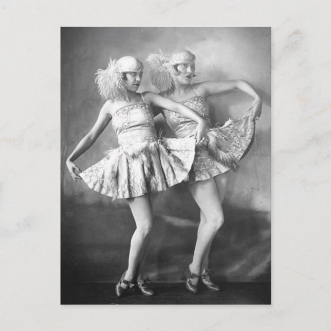 Vintage Vaudeville Dancers Retro Glam Postcard (Front)