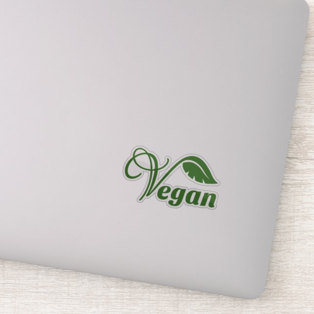 Vintage Vegan Logo Green Leaf (Detail)