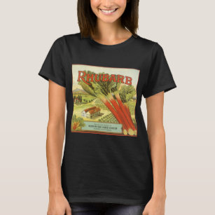 Vintage Vegetable Can Label Art, Rhubarb Farm T-Shirt