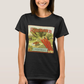 Vintage Vegetable Can Label Art, Rhubarb Farm T-Shirt