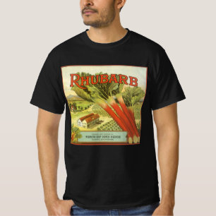 Vintage Vegetable Can Label Art, Rhubarb Farm T-Shirt