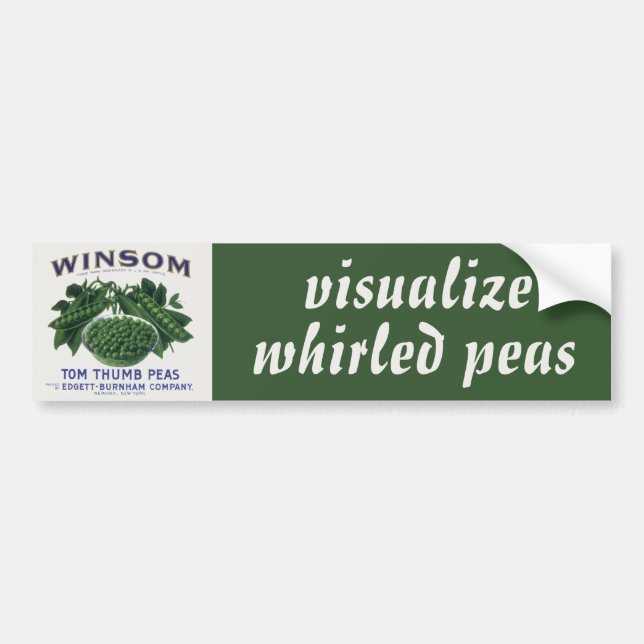 Vintage Vegetable Can Label Art, Winsom Peas (Front)