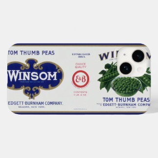 Vintage Vegetable Can Label Art, Winsom Peas Case-Mate iPhone 14 Case