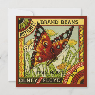 Vintage Vegetable Label Art, Butterfly Brand Beans