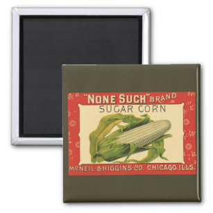 Vintage Vegetable Label Art, None Such Sugar Corn Magnet