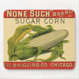 Vintage Vegetable Label Art, None Such Sugar Corn Mouse Pad