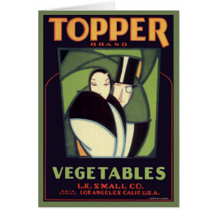 Vintage Vegetable Topper Label, Art Deco Romance