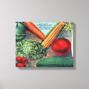 Vintage Vegetables Canvas Print