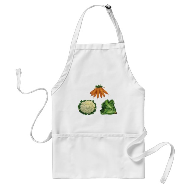 Vintage Vegetables; Carrots, Cauliflower, Lettuce Standard Apron (Front)