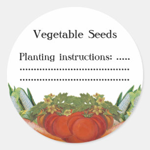 Vintage Vegetables Custom Seed or Canning Label