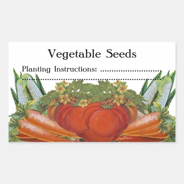 Vintage Vegetables Custom Seed or Canning Label (Front)