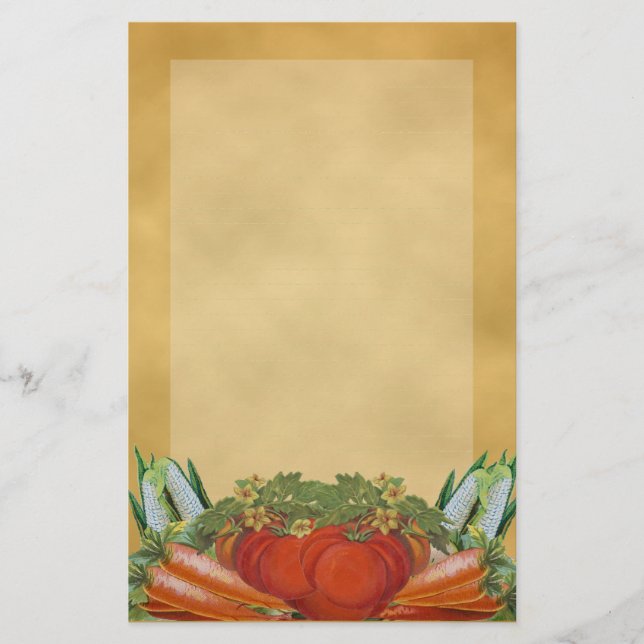 Vintage Vegetables Stationery -Lined (Front)