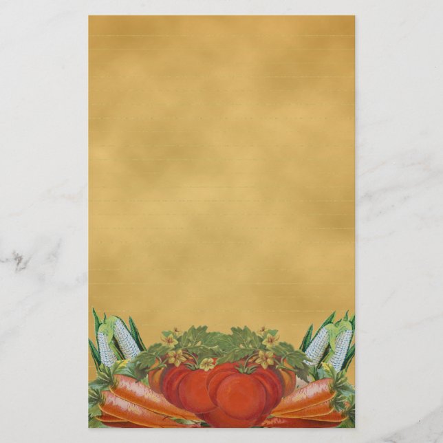 Vintage Vegetables Stationery -Lined (Front)