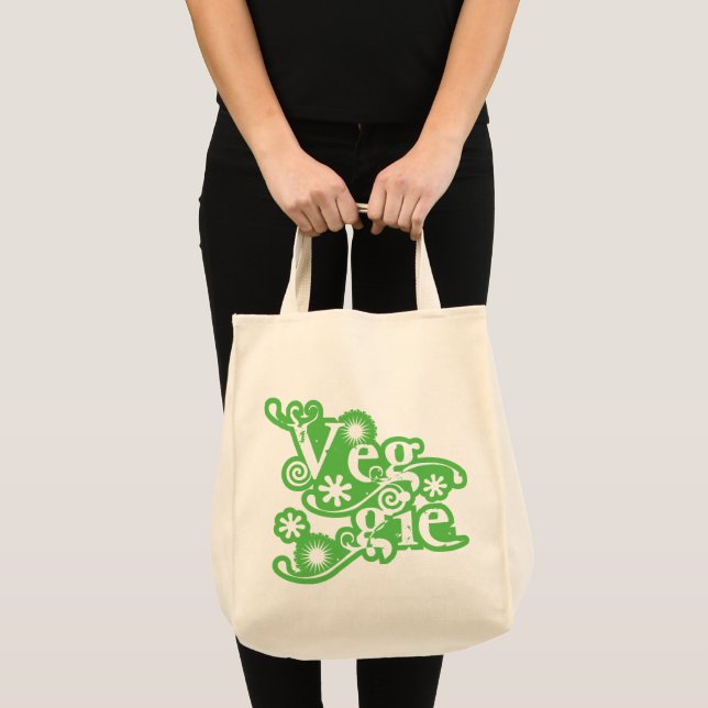 Vintage Veggie © For Vegetarians Vegans Tote Bag (Front (Product))