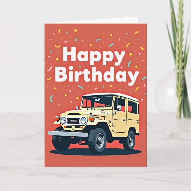 Vintage Vehicle Birthday Card (Front)