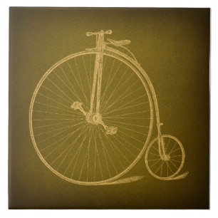 Vintage Velocipede Bicycle Antique High Wheel Bike Tile