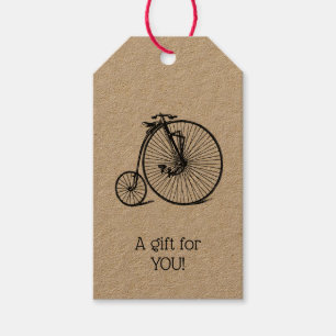 Vintage Velocipede Penny Farthing Bicycle Bike Gift Tags