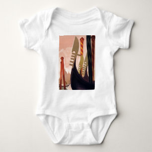Vintage Venezia Gondolas Baby Bodysuit