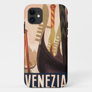 Vintage Venezia Italy Travel Art Venice Gondola Case-Mate iPhone Case