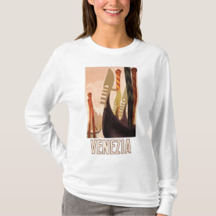Vintage Venezia Italy Travel Art Venice Gondola T-Shirt