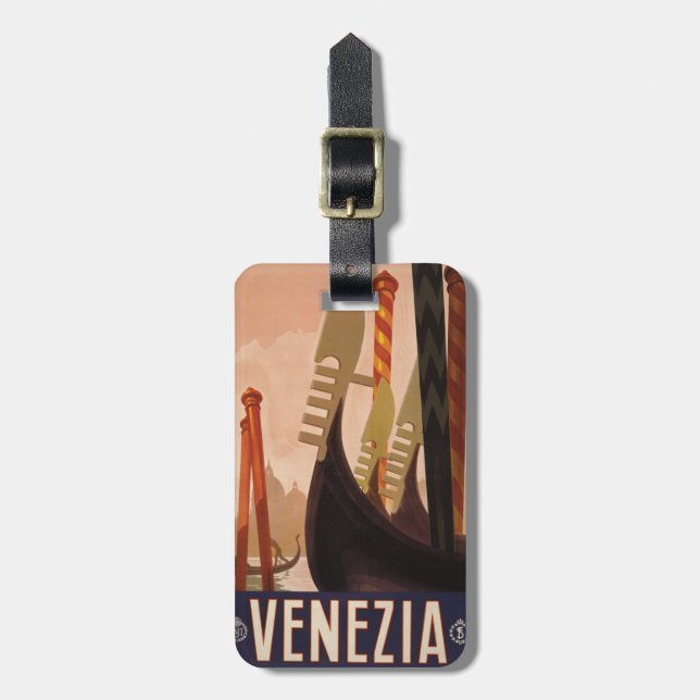 Vintage Venezia (Venice) custom luggage tag (Front Vertical)