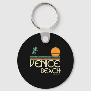 Vintage Venice Beach California Sunset Palms Key Ring