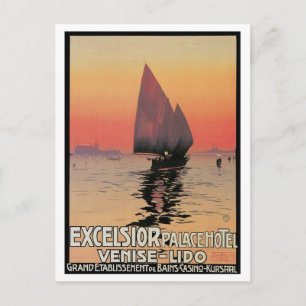 Vintage Venice Excelsior Palace Travel Ad Postcard