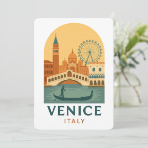 Vintage Venice Italy Illustration Invitation 
