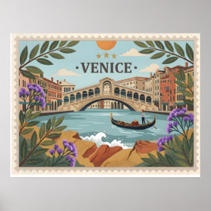 Vintage Venice Italy Postcard Poster