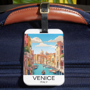 Vintage Venice Italy Travel Artwork Luggage Tag