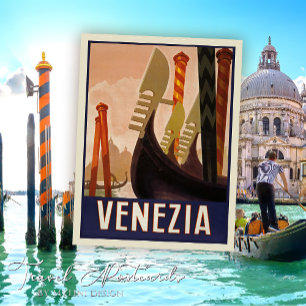 Vintage Venice Italy Travel Postcard