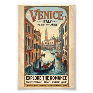 Vintage Venice Italy Travel Poster