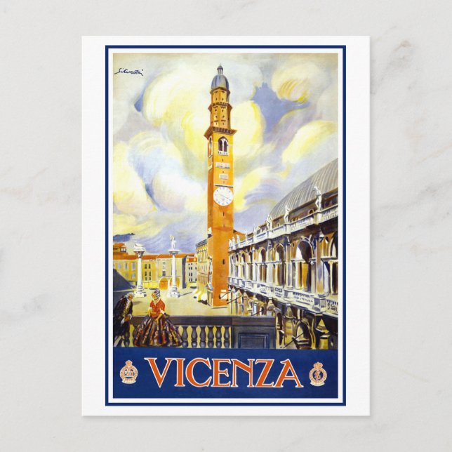 Vintage Venice, Italy, Travel Poster Postcard (Front)