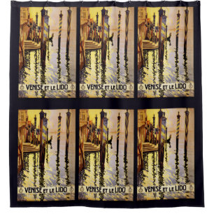 Vintage Venice Italy Travel Poster shower curtain