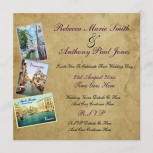 Vintage Venice Wedding Invitations