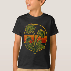 Vintage Venus Flytrap Retro Sunset Carnivorous Pla T-Shirt