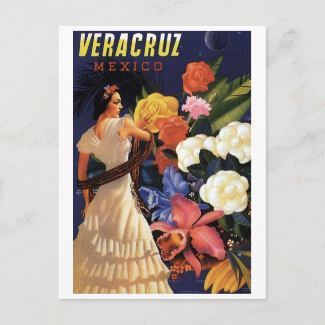 Vintage Veracruz Mexico Travel Postcard (Front)