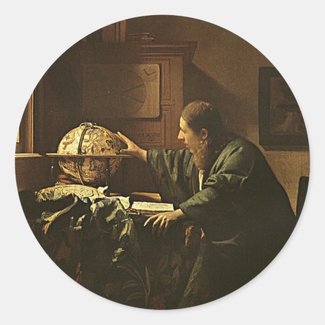 Vintage Vermeer Astronomer Sticker (Front)