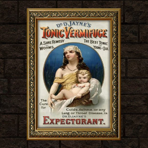 Vintage Vermifuge Medicine Advertising Poster