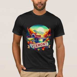 Vintage Vermont Map T-Shir – Retro  Retro us state T-Shirt