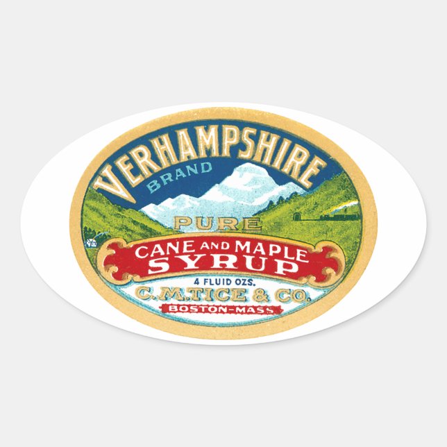 Vintage Vernhampshire Cane and Maple Syrup Label (Front)