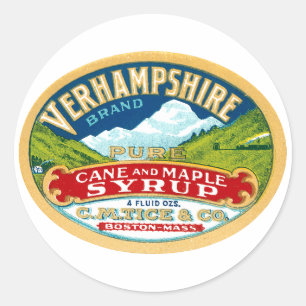Vintage Vernhampshire Cane and Maple Syrup Label