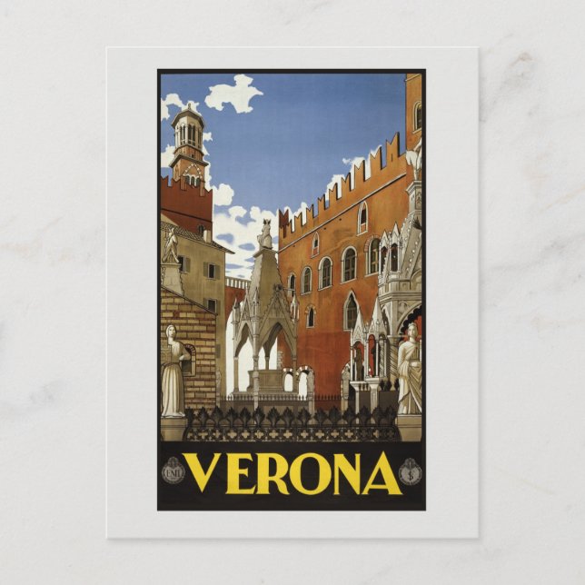 Vintage Verona Italy Retro Italian Travel Postcard (Front)