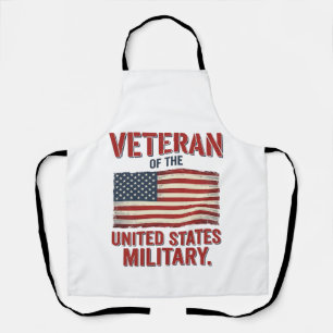 Vintage Veteran USA Flag Military Vector Design_1 Apron